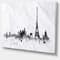 Designart - Paris with Eiffel Silhouette - Cityscape Painting Canvas Print